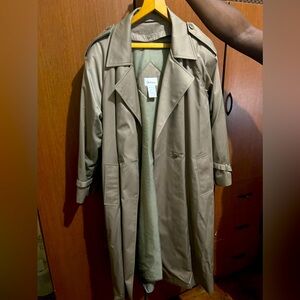 Woman tan trench coat